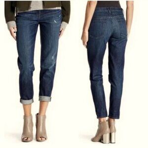 Vince Women's Mason Relaxed Rolled Jeans - Medium Wash, Distressed - Size 28